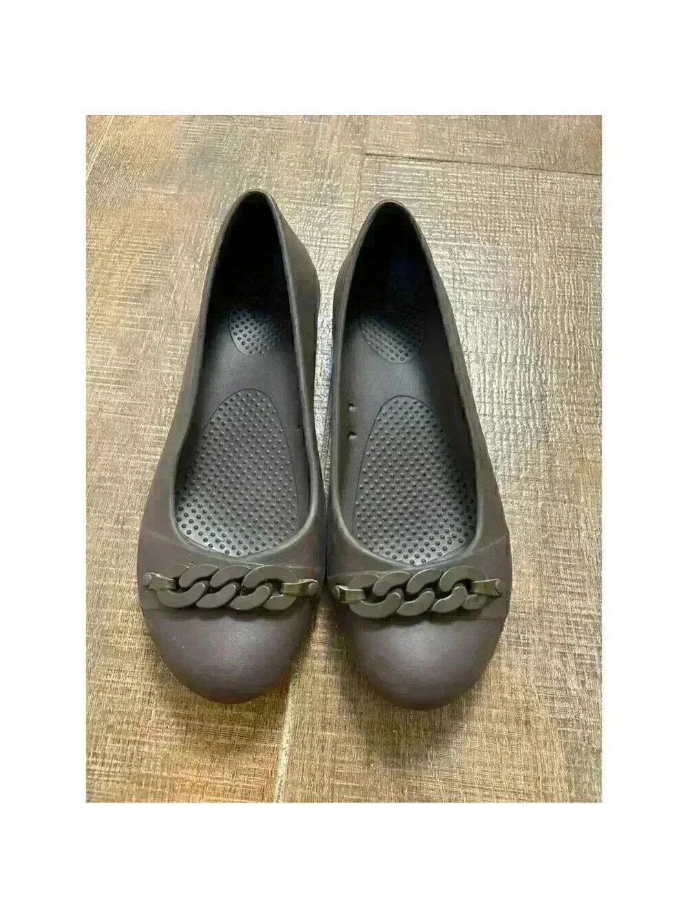 Crocs Women's Brown Slide On Flats Size 8
